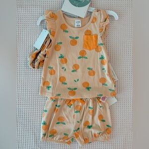 Orange Print Kids Matching Set